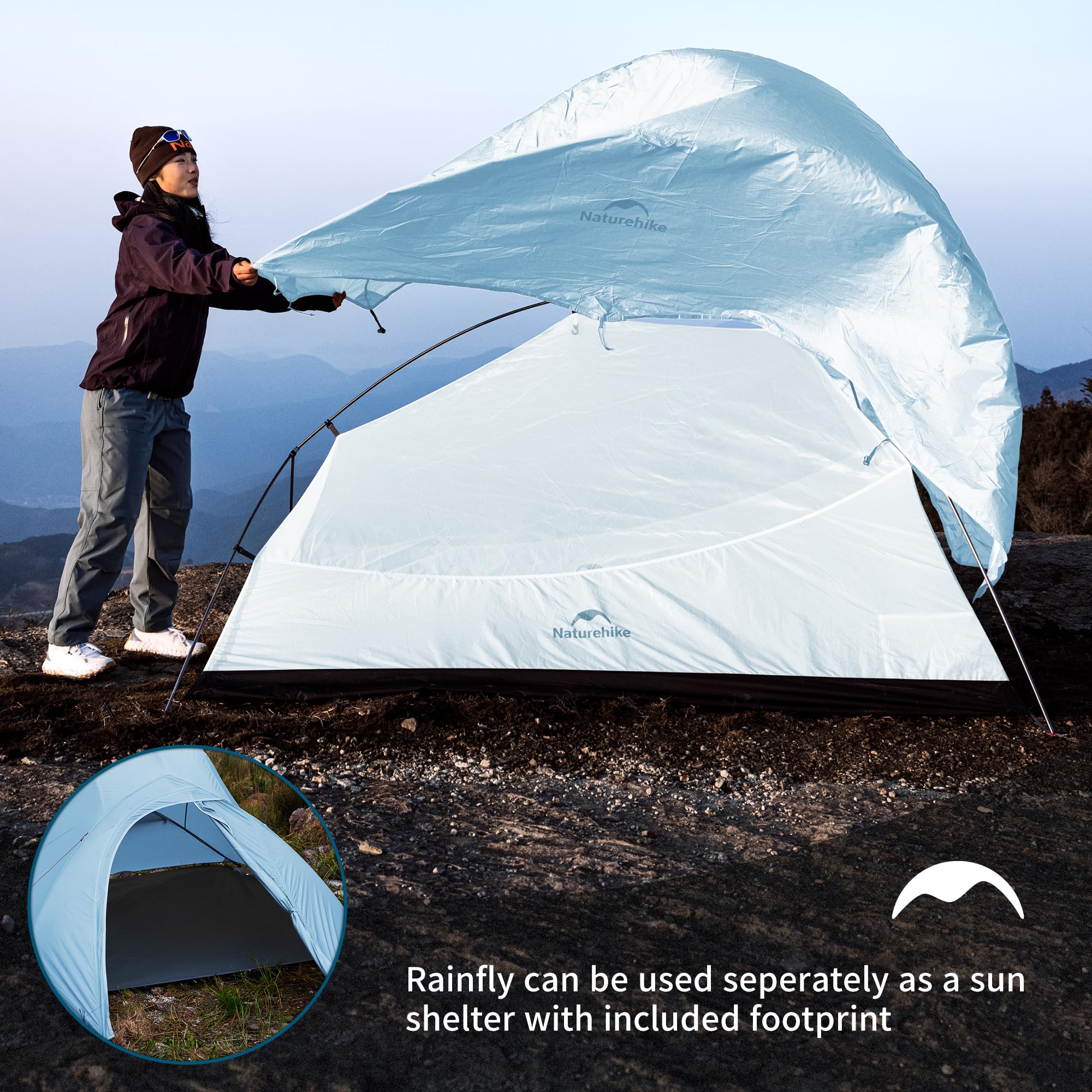 Amazon.co.jp: Naturehike Cloud-Up 2人用テント 軽量バックパッキング